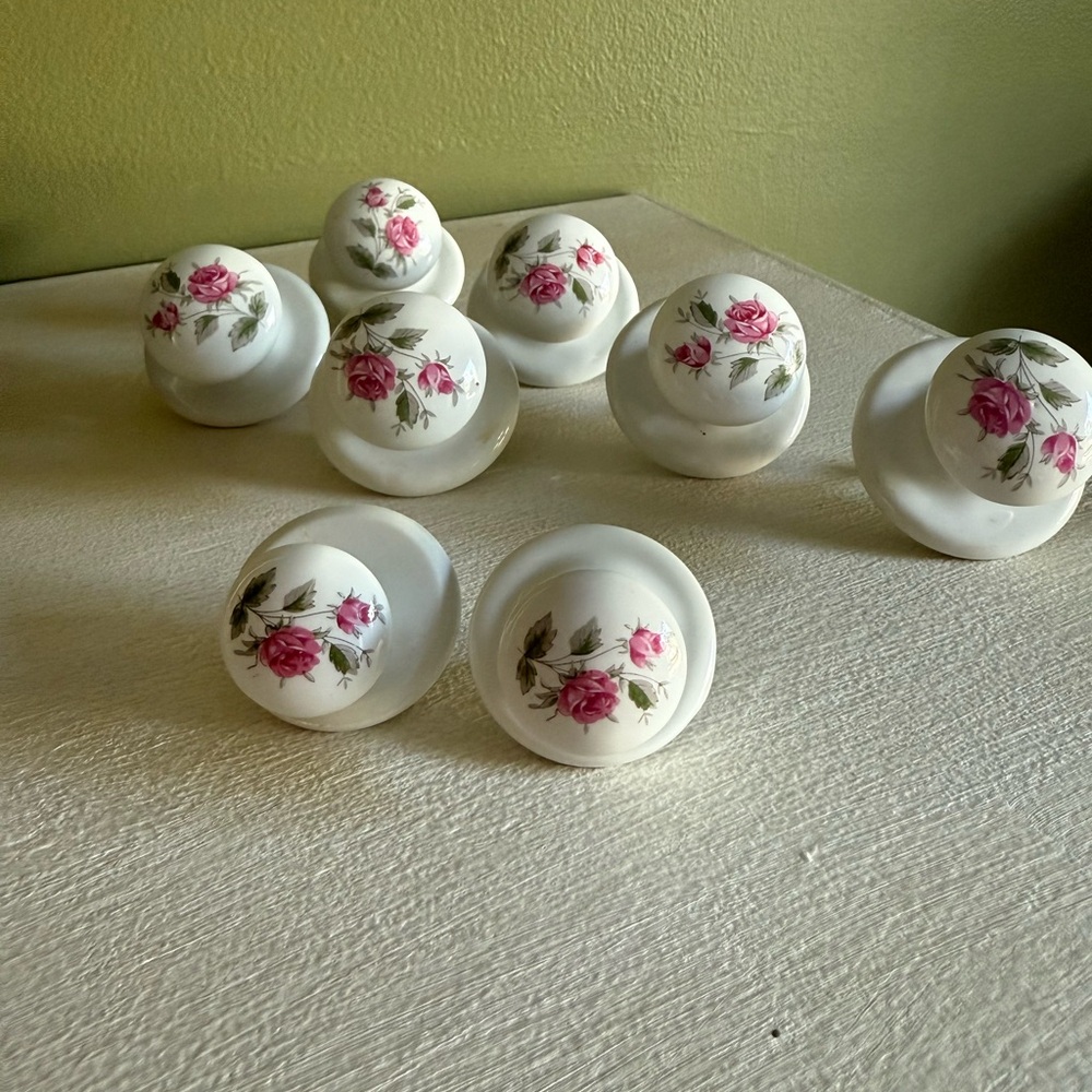 Vintage Porcelain Drawer Pulls, Japan